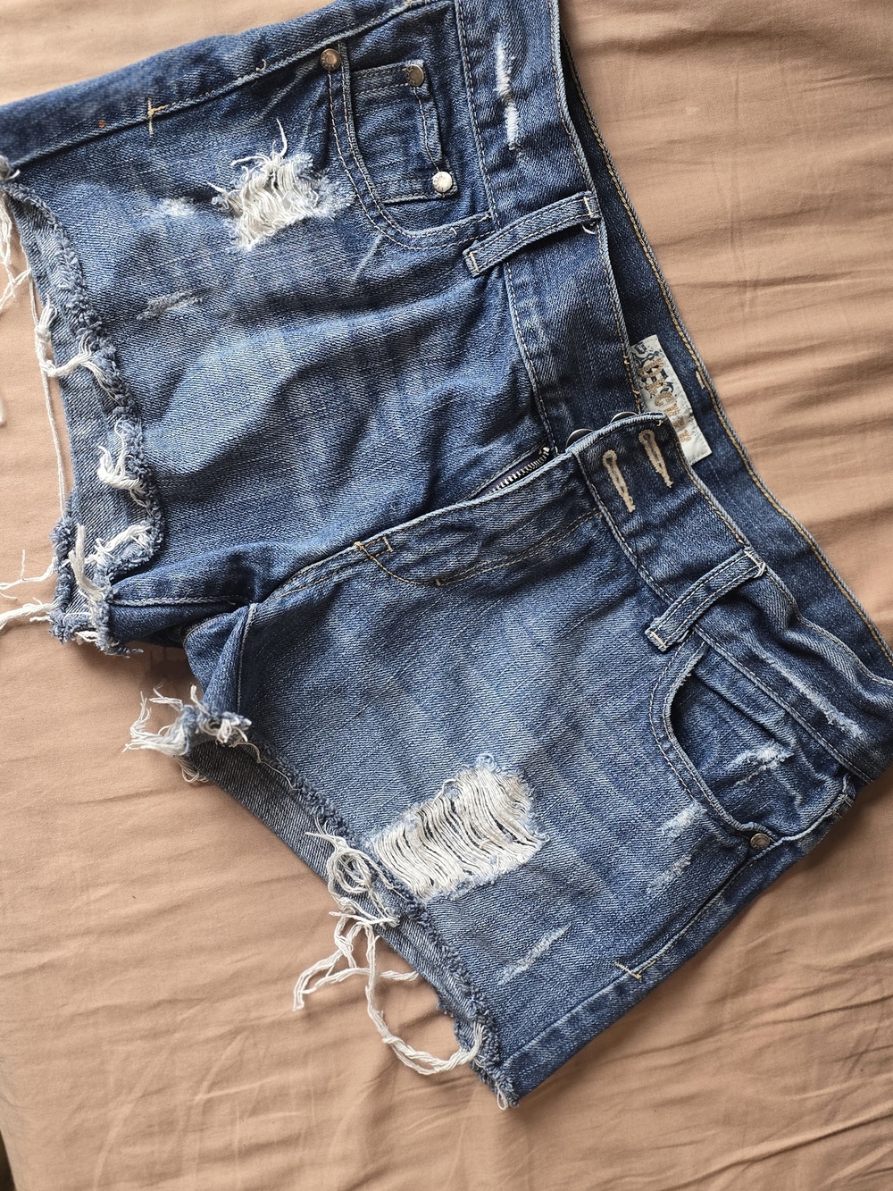 Distressed Denim Shorts